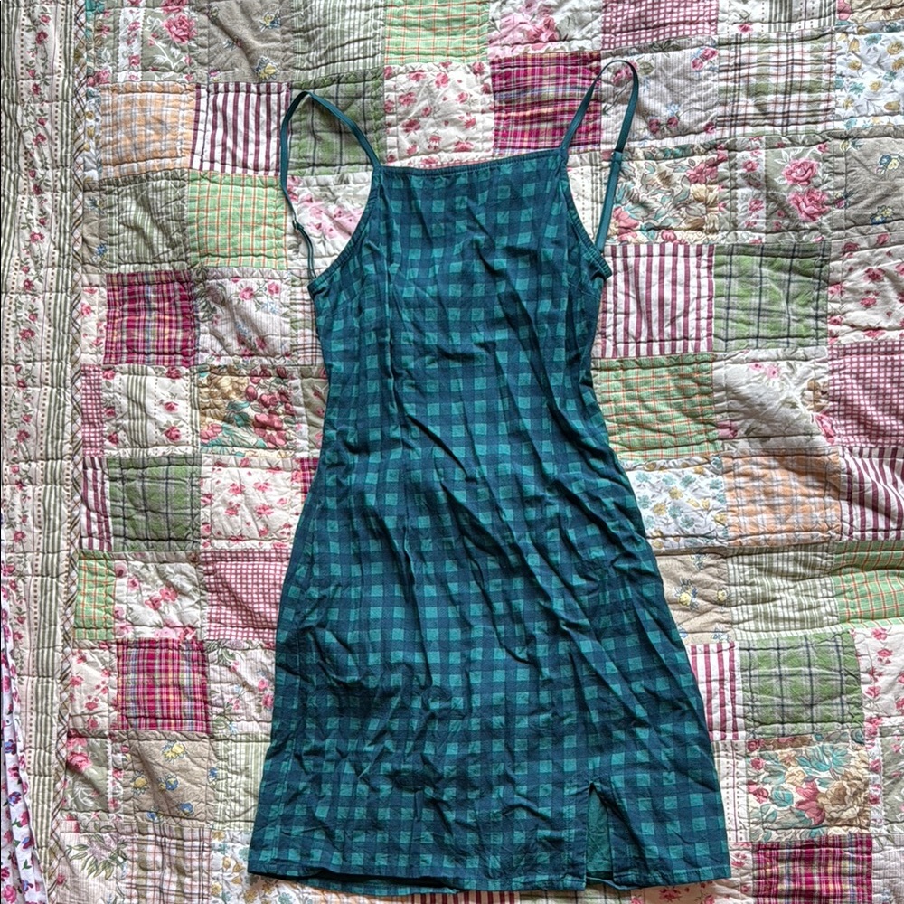 Green Checkered Urban Outfitters Dress